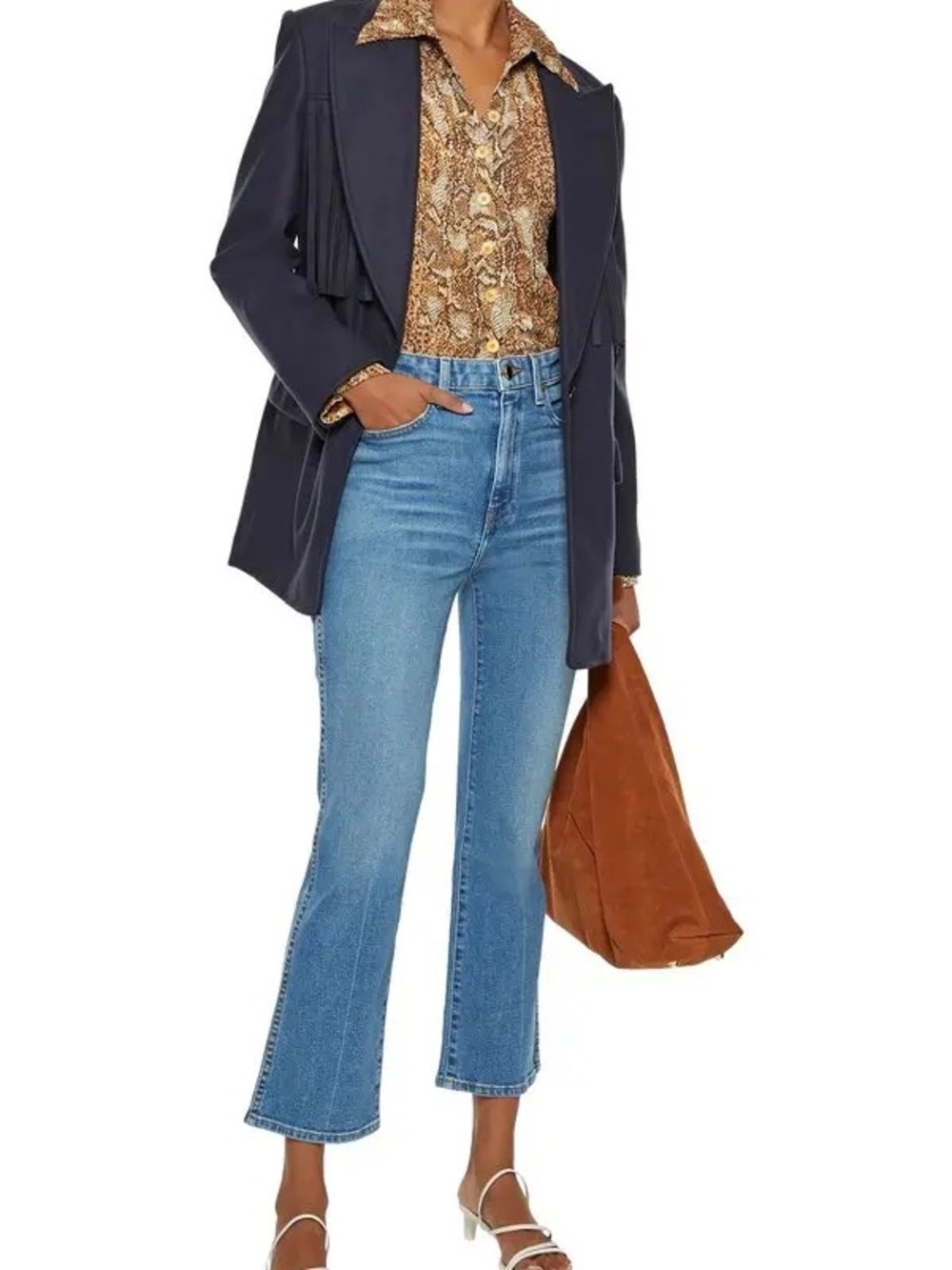 KHAITE Benny faded high-rise kick-flare jeans – Vintage Blue - Picture 3 of 8